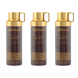 Odyssey Aoud Perfumed Deodorant Spray 200ml (Pack of 3)