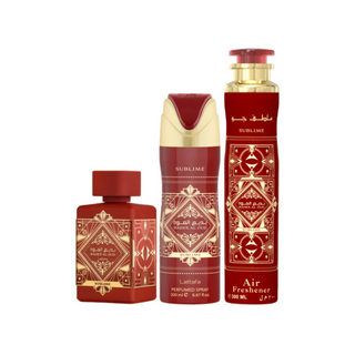 Lattafa Perfumes Bade'E Al Oud Sublime Gift Set 100ml Edp + 200ml Perfumed Body + 300ml Air Freshener