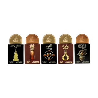 Lattafa Pride Gift Set Collection No.4 - 5 X 20ml (This Set Contains: 
Art Of Arabia Iii 
Ajwaa
Al Qiam Gold
Masa
Brioche Vanille)