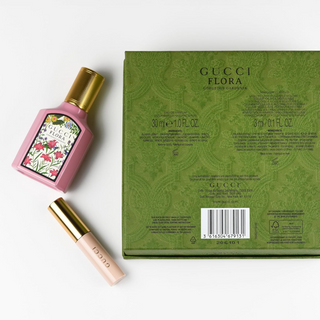Gucci Flora Gorgeous Gardenia Eau De Parfum Gift Set 50ml Edp + 3ml Mascara L'Obscur 01 Black